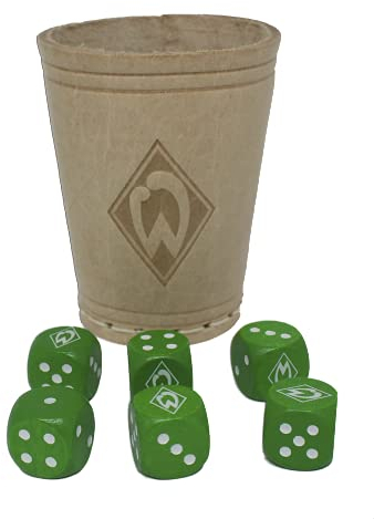 Teepe 29570 - SV Werder Bremen Würfelbecher und 6 Würfel