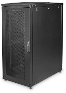 DIGITUS Serverschrank - 19-Zoll Rack 26HE - 60x100 cm - Unique Serie - Traglast 1000 kg - Nutztiefe 875 mm - Netzwerkschrank - Schwarz