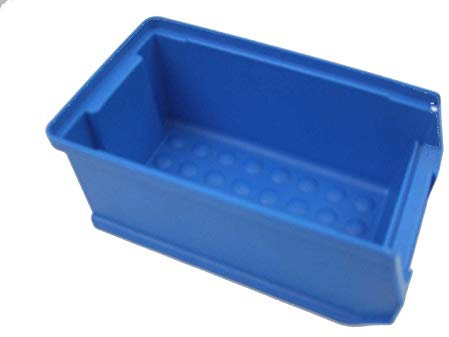 Stapelbox 42 Stück Sichtlagerboxen Gr.2 blau mit 7 Metallwandschienen