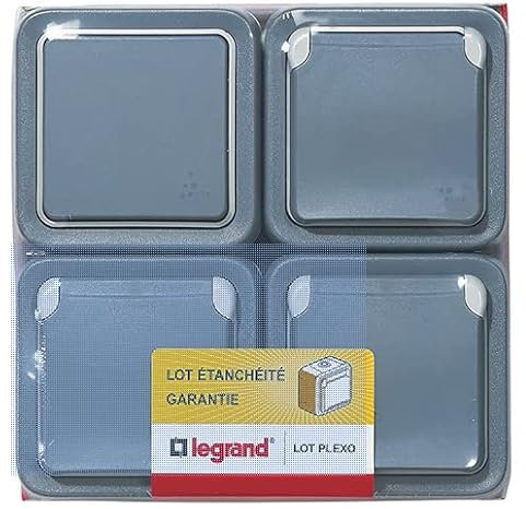 Legrand LEG200316 Lot plexo 3 prises de courant avec terre + 1 interrupteur va et vient