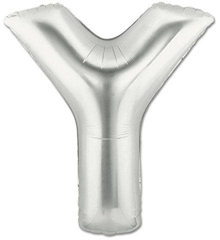 Grabo XXL Riesen Buchstabe Folienballon 102 cm (40) Farbauswahl – Perfekte Deko für Geburtstage, Jubiläen & Feiern – Happy Birthday - für Helium und Luft! Wiederverwendbar! (Silber, Y)