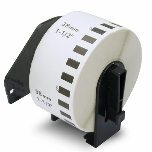 BETCKEY - 1 Rolle DK-22225 Endlosetiketten (Papier) Kompatibel mit Brother, 38mm x 30.48m, 1 Etiketten für Brother QL Etikettendrucker