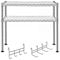 SONGMICS Scaffale per Forno a Microonde, Organizzatore Portaoggetti da Cucina a 2 Ripiani Regolabili, 8 Ganci, Cromato LGR20C