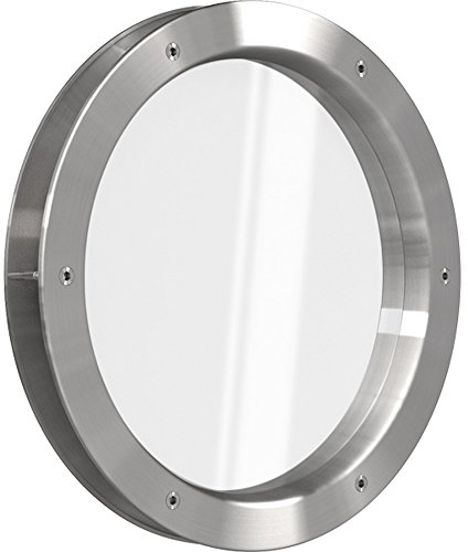 Bullaugen Fenster aus Edelstahl oder Aluminium in Silber/Schwarz mit klarer oder matter Glasscheibe (Modell: B4000 Edelstahl, ⌀ 25cm - Glas Klar)
