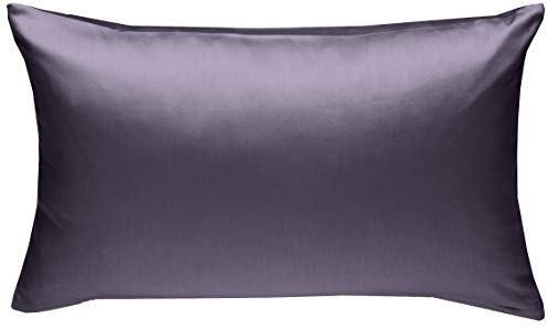 Bettwaesche-mit-Stil Mako-Satin Baumwollsatin Bettwäsche Uni einfarbig zum Kombinieren (Kissenbezug 40 cm x 60 cm, Lila) viele Farben & Größen