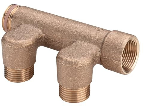 VI Verteiler 2005.7G3/4, 3-fach, Rotguss