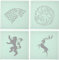 Game of Thrones Inspired Glass Coasters - Set of 4 Main House Sigils