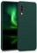 kwmobile Hülle kompatibel mit Samsung Galaxy A70 Hülle - weiches TPU Silikon Case - Cover geeignet für kabelloses Laden - Moosgrün