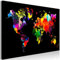 decomonkey Bilder Weltkarte 120x80 cm 1 Teilig Leinwandbilder Bild auf Leinwand Vlies Wandbild Kunstdruck Wanddeko Wand Wohnzimmer Wanddekoration Deko Landkarte Kontinent