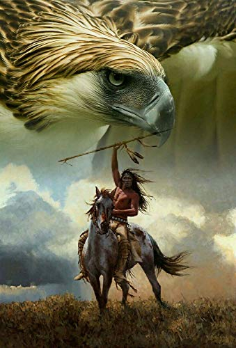 YDPTYANG Holz Puzzle Spielzeug Art DIY Dekoration Indianer und Adler Erwachsene Jigsaw Puzzle 1500 Teile