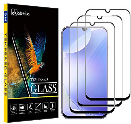 AKABEILA Cristal Templado Compatible con Xiaomi Redmi Note 7 Protector de Pantalla para Xiaomi Redmi Note 7 3 Piezas Full Cobertura Completa HD Sin Burbujas 9H Dureza Vidrio Templado Negro