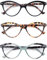 MODFANS 3er Set Lesebrille Damen,Gute Brillen,Hochwertig,Komfortabel Super Lesehilfe,Lesebrille Cateye Damen