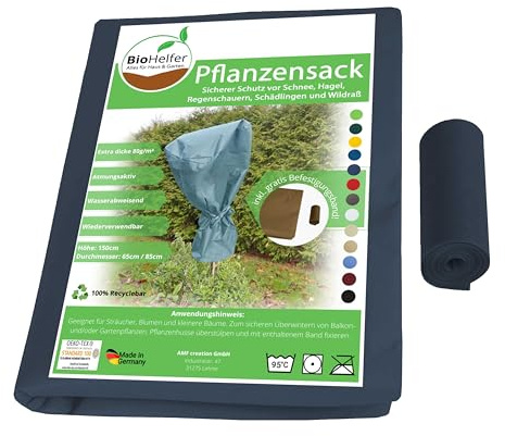 AMF Life Wintervlies + Befestigungsband, Frostschutz für Pflanzen 1,5m x 3m - 80g/m² dunkelblau