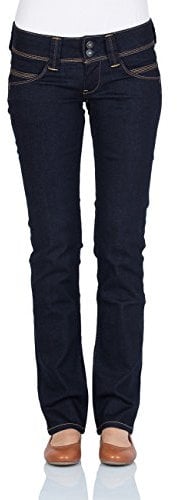 Pepe Jeans Jean Venus pour femme - Coupe droite - Bleu - Rinse Plu, 29W x 34L