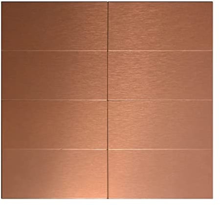 Crystiles Aluminium-Spritzschutz zum Abziehen und Aufkleben, 7,6 x 15,2 cm, gebürstetes Kupfer, Küchenwanddekoration, 40 Stück (Kupferfarbe)