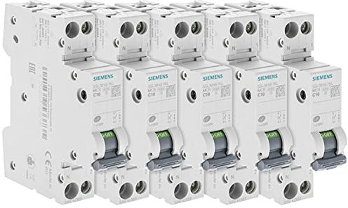 Lot de 5 Disjoncteurs électriques phase + neutre 20A