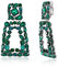 EVER FAITH Rechteckige Ohrclips für Damen funkelnde Strasssteine geometrische Statement Ohrringe Clips on Grün Silber-Tone