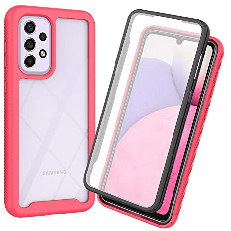 XINNI Coque pour Samsung Galaxy A53 5G Antichoc Housse avec Protège écran, 360 Degrés Full Body Etui Solide Double Face Bumper Portable Transparent Housse