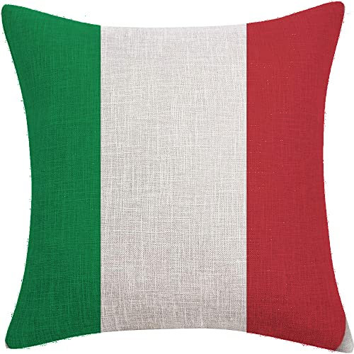 FaceYee Federa per cuscino con bandiera italiana, rimovibile, 45 x 45 cm, motivo: Puerto Rico, decorazione double face, colore: bandiera italiana