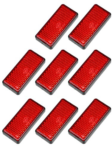 A ABSOPRO 8pz Rettangolare Sicurezza Raggio Riflettente Auto Adesivo Riflettore Rosso