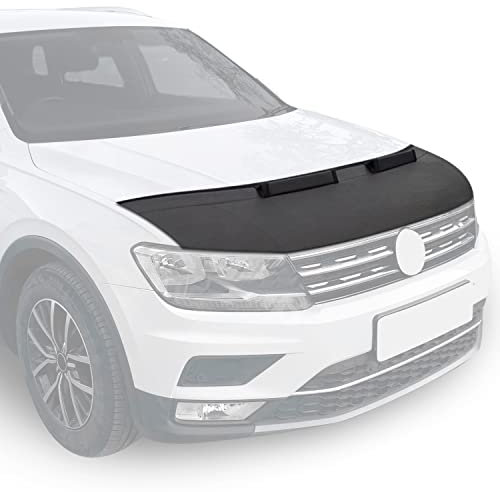 OMAC Haubenbra Steinschlagschutz Bonnet Bra kompatibel mit Peugeot 406 1995-2004 Schwarz Halb