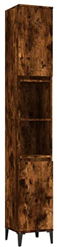 vidaXL Bathroom Cabinet Smoked Oak 30x30x190 cm Engineered Wood