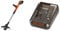 Black+Decker Akku-Rasentrimmer STC1820PCB & Multivolt-Schnellladegerät (für 14,4V Li-Ionen, 1Ah und 18V, 1Ah Akkus, Bestandteil des 18V Systems, 4 Ladestandmodi, inklusive Ladekabel) BDC1A