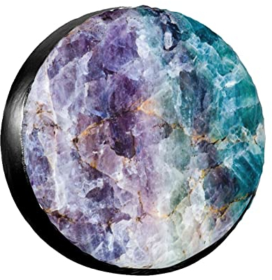 747 Ersatzradabdeckungen Buntes Kristallmineralmuster Moderner Blauer Und Purpurroter Mineralfelsen Mable Sauberen Reifenschutzhülle Wasserdicht Auto Reifen Für Auto Trailer Truck 16inch