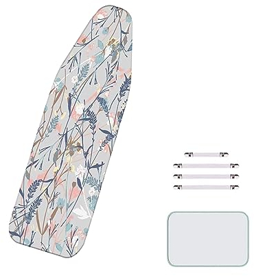 60 x 160 cm/XXL cotone stampato copriasse da stiro universale grande copriasse da stiro con cuscino imbottito in cotone stenopeico e fissaggi elasticizzati
