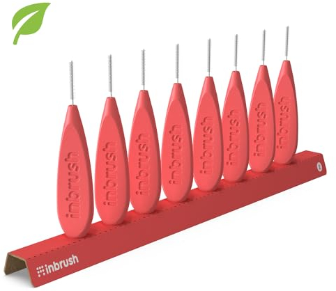 inbrush Premium Interdentalbürsten - ISO-Größe 2 (0.5mm) - 8er Pack mit praktischem Aufsteller - Für mittlere Zahnzwischenraumräume