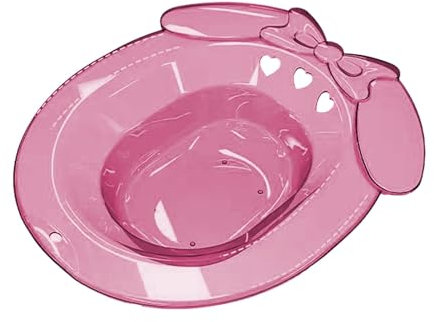 AWHAO Sitz Bath for Toilet Anti Overflow Sits Bath Seat Bidet Maternity Sitz Bath Tub for Restroom Bathroom Shower Room Dorm Hotel Hip Bath Bowl for Women Men Elder Use, Pink