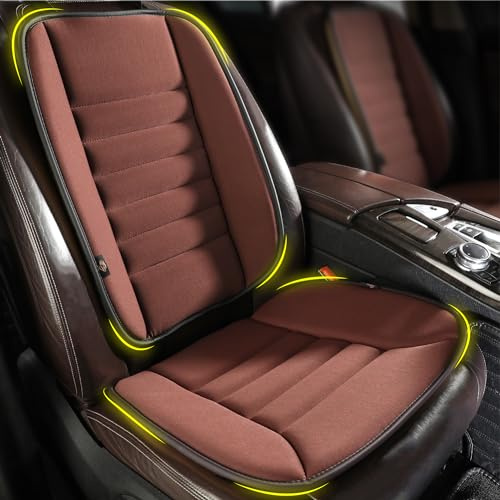 kingphenix Cojín para asiento de coche con almohada de apoyo para la espalda, espuma viscoelástica, color marrón