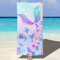 Jodimitty Strandtuch Personalisiert Name Mikrofaser, Sandfrei Schnelltrocknend Leicht, Farbe Muster Strand Pool Bad Strandtuch für Erwachsene Kinder, 60x120cm/76x152cm/90x180cm (Meerjungfrauen 1)
