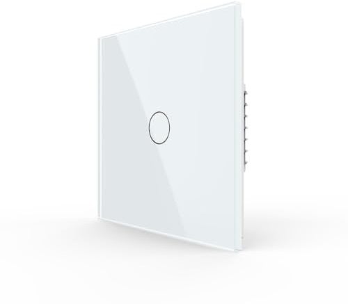 LIVOLO Modern Glass panel 1 Gang 1 Way Single Touch Light Switch Electrical Wall Switch with LED Indicator,No Neutral Wire,5A,230V