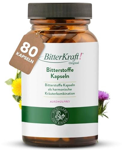 BitterKraft! Hochdosierte Bitterstoffe Kapseln mit Vitamin C – alkoholfrei – 80 Kapseln – nach Hildegard von Bingen – vegan & ohne Zusatzstoffe – Made in Germany