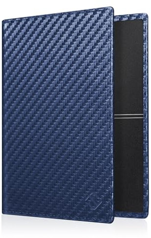 FINTIE Étui de protection ultra fin et léger pour carte grise de véhicule avec cuir synthétique de qualité supérieure - Plusieurs couleurs - Pour carte grise de véhicule, bleu marine, 12.5*9*0.5 cm