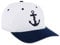 NKlaus Cap 'Anker', Weiß/Blau, Baumwolle blau Bestickt – Nautische Retro-Stil Mütze, Ozeanische Eleganz 16077