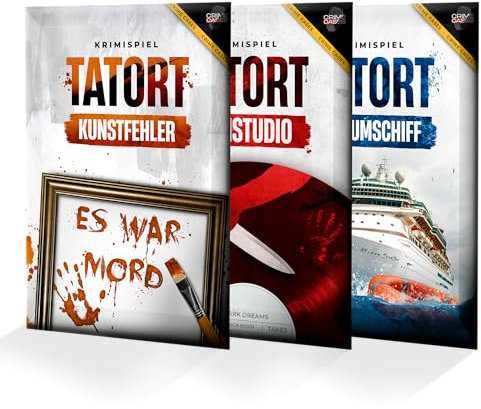 CRIMECASES Krimi-Bundle – 3 spannende Fälle in einem Set: Tatort Kunstfehler, Tonstudio & Traumschiff | Cold Case Spiele für Erwachsene | Murder Mystery für 1-6 Personen | Perfekt für Krimiabende
