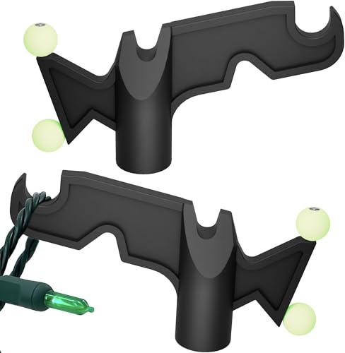 Opow Christmas Light Hanger Tool Attachment, Utility Hook Screw On Pole Attachment (Pole NOT Included, Fits on 3/4 inch Acme Thread) Multi-Purpose Installation, String Lights, Birdfeeders (2 Pack)
