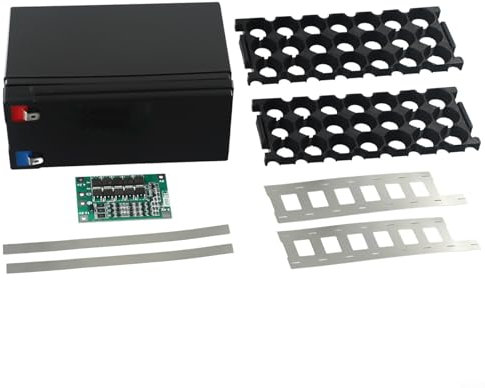 Battery Case without Battery, Holder Storage Box For 12V 7Ah Battery, Fit 18 650 Cells, Nickel Strip(black)