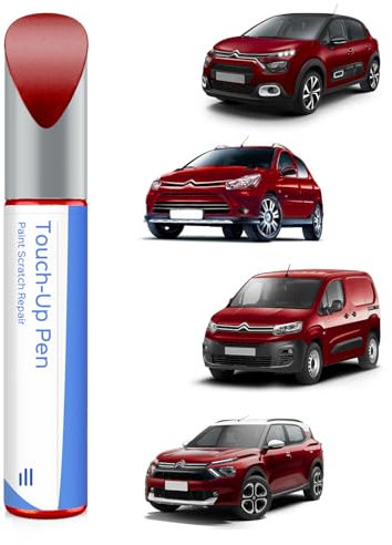 PARTS4EV Rouge Ardent 12 milliliters Acrylique Stylo de peinture pour voiture Peinture de retouche pour Citron C3/C4/C5 X/C3 Aircross/C5 Aircross/Berlingo/Ami