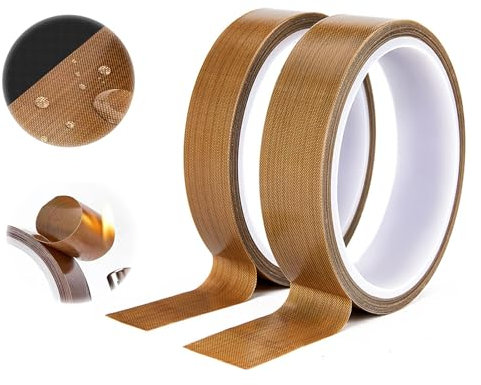 2-Stück Teflonband,Selbstklebend Braun 15 mm x 10 m x 0.18 mm Teflon Tape,Teflonband Gewindedichtband,Hitzebeständiges Klebeband,Heat Hochtemperaturbeständiges,für Wasserleitung Glas Abdichtungsband
