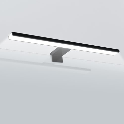 EMKE Spiegellampe Bad Spiegelleuchte 40cm, LED Spiegel Lampe 8W IP44 4200k, Spiegellampen Badspiegelleuchten Badezimmer Spiegellampe für das Bad Mirror Light Schwarz