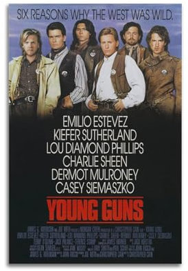 LUEXUHEY Filmposter Young Guns auf Leinwand, Kunstdrucke für Wohnzimmer, Schlafzimmer, moderne Heimdekoration, Geschenk, 50 x 75 cm, ungerahmter Stil
