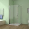 AICA cabine de douche pivotante et pliante 90x70x185cm en 6mm verre anticalcaire, porte de douche 90cm + paroi latérale avec barre fixée d'angle
