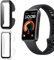 Vanrain Funda para Huawei Band 10/Band 9/8, 2 Piezas Estuche Protector para PC Duro con Protector de Pantalla, Anti Choques HD Resistente a los Arañazos Carcasa, Negro & Trasparente