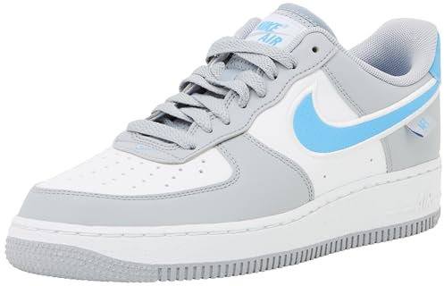 NIKE Herren AIR Force ONE '07 NN Sneaker, Wolf Grey University Blue White, 42 EU