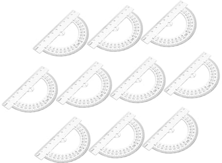 Lurrose 10pcs Half Circle Protractor Plastic Measuring Tool for Students Angle Measurement for Math and Geometry Classrooms