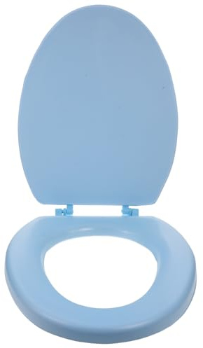 Blauer Toilettensitz aus Schaumstoff mit Polsterung, Klassisch | Abnehmbar, Leicht zu Reinigen, für Lochabstand 12 bis 16cm, Verstärkte Stütze, Vintage Ausführung