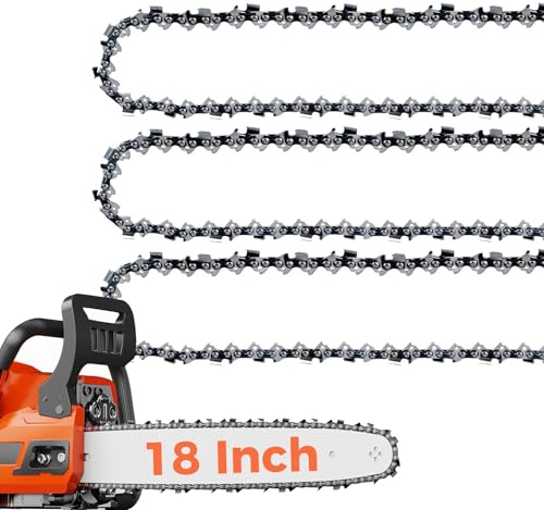 EXSHP 18 Inch Chainsaw Chain .325 Pitch .063 Gauge 68 Drive Links Fits Stihl MS250, MS251, MS251c, MS 250 251 251c, 26 rm3 68 Replacement (3 Packs) (22YLP-6)